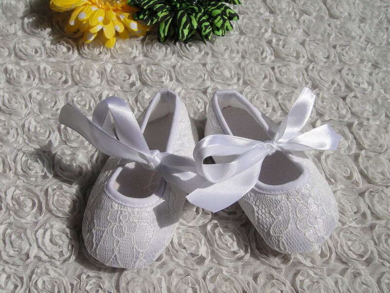 Bebê rendas de seda berço sapatos infantis meninas meninos primeiro walker sapatos com laço de fita recém-nascidos algodão da criança sapatos 0/18 m 4 tamanhos 30 pçs