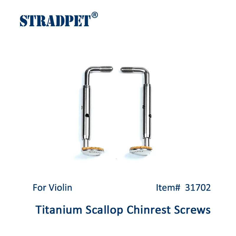 STRADPET-مسامير مسند الذقن من التيتانيوم ، للكمان أو الكمان ، التيتانيوم اللامع ، مشابك مسند الذقن ، أقواس مسند الذقن