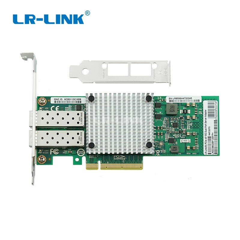 LR-LINK 9802BF-2SFP + 10Gb Ethernet Jaringan Kartu PCIe X8 Dual Port Serat Optik Server Adapter Intel 82599 Kompatibel X520-DA2