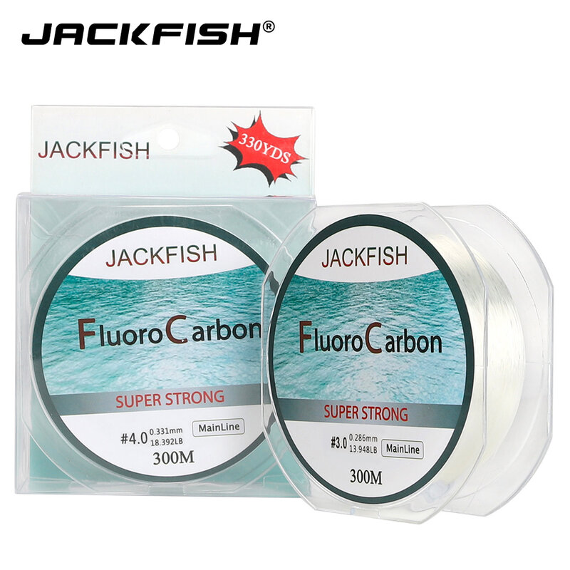 JACKFISH żyłka wędkarska fluorowęglowa 300M 330yds linia lidera z włókna węglowego fly żyłka dla karpia wędkarskiego pesca wędkarskiego