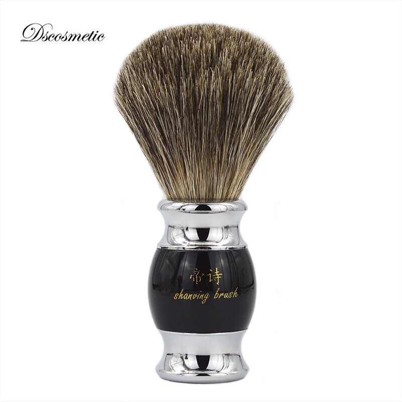 Shave brush puro Peli di Tasso con Manico In Resina e metallo cina brush forniture vintage hand-crafted pennello da barba