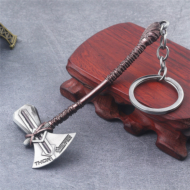 Avengers Endgame Thor Stormbreaker Keychain Cosplay Prop Metal Accessories Key Chain Keyring Storm axe Thor Odinson