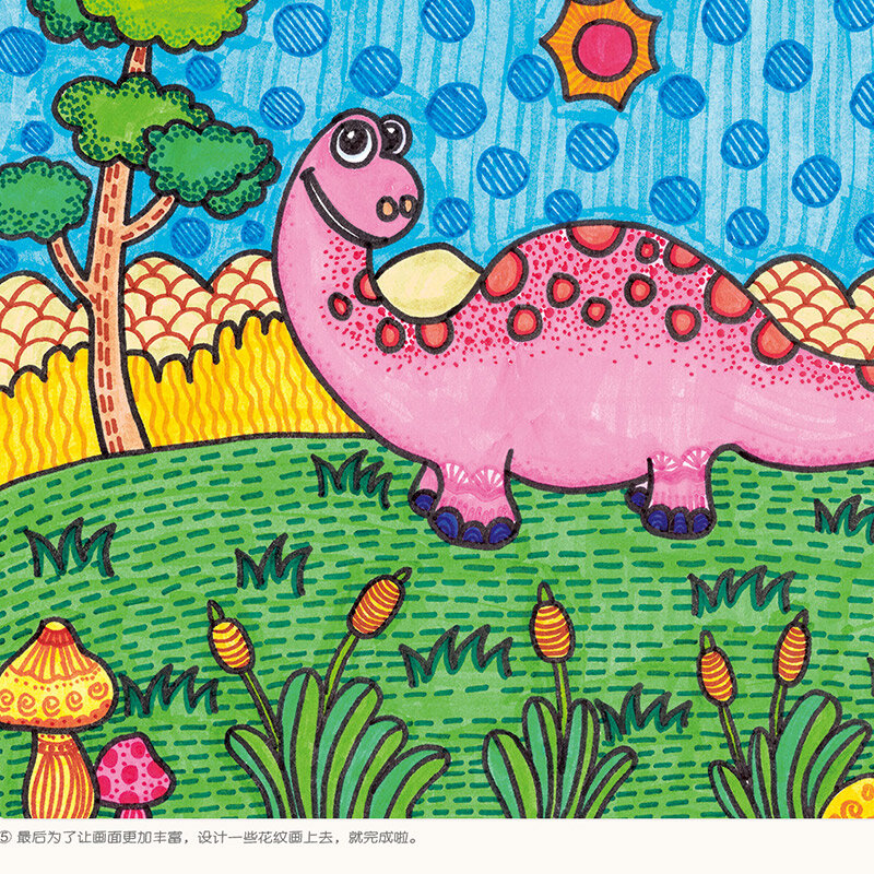 Newest 4pcs/set Children's art class Happy watercolor pen / line drawing / colorful stick / creative stick figure book for kids