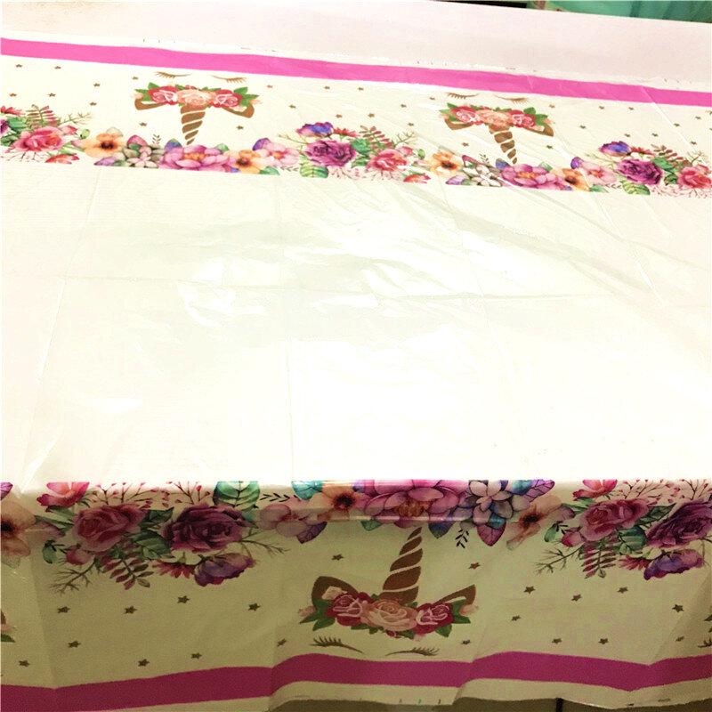 男の子と女の子のためのピンクのユニコーンテーブルクロス,誕生日パーティーの装飾,結婚式の紙のカバー,ピース/ロット