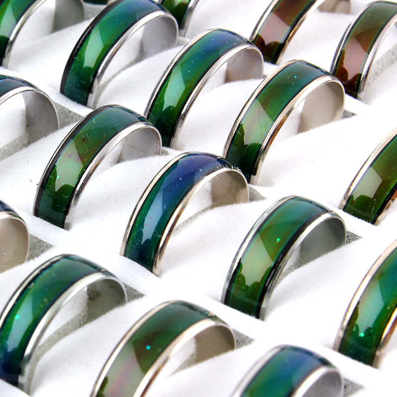 色付きのリング,変化の色付きのリング,100個,温度変化可能,無料配達