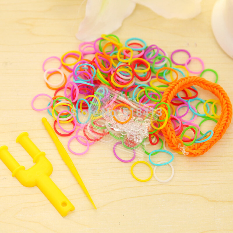 DIY-女の子のための手作りのおもちゃ,色とりどりの輪ゴム,女の子のための灰色のヘアコードハンドストリング
