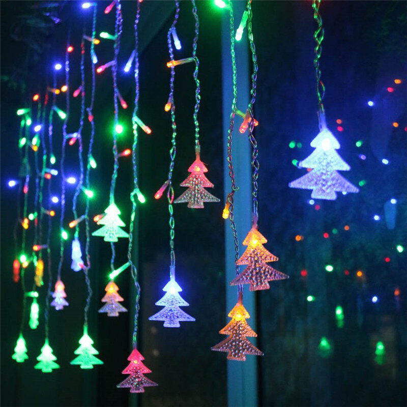 Christmas Lights Outdoor Decoration 5m Droop 0.4-0.6m Led Curtain Icicle String Lights Garden Xmas Party Decorative Lights