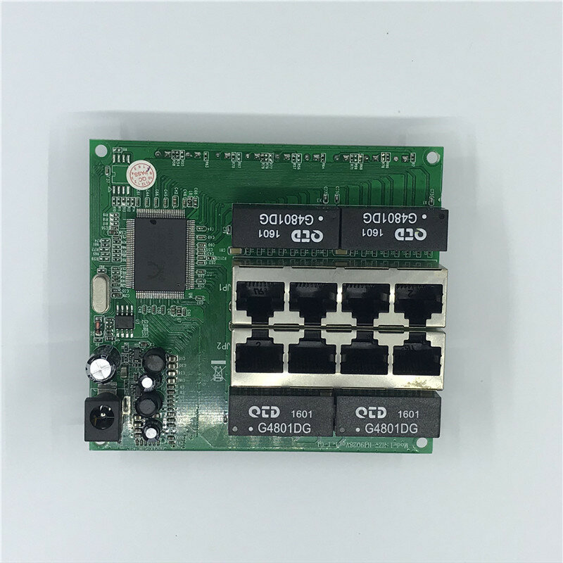 OEM PBC 8Port Gigabit Ethernet Switch 8Port dengan 8 Pin Way Header 10/100/1000M Hub 8Way Power Pin Pcb Board OEM Lubang Sekrup