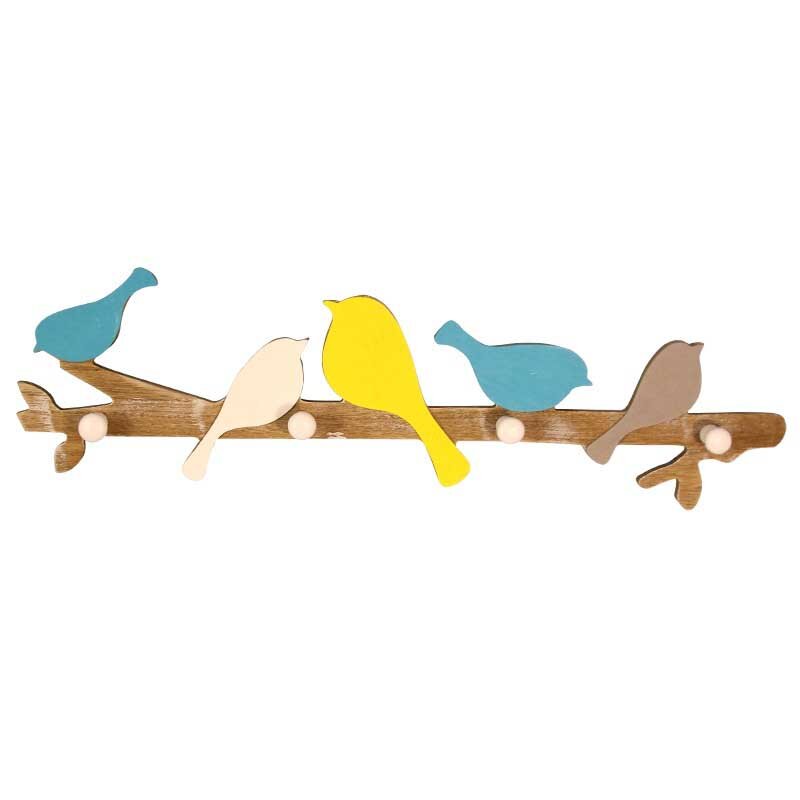子供のためのレトロなヨーロッパスタイルの木製ハンガー,カラフルなコートラック,壁の装飾,家の家具,4つのフック