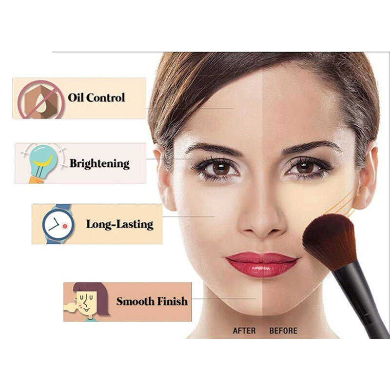 Iluminador facial para controle de oleosidade, maquiagem de longa duração suave e transparente