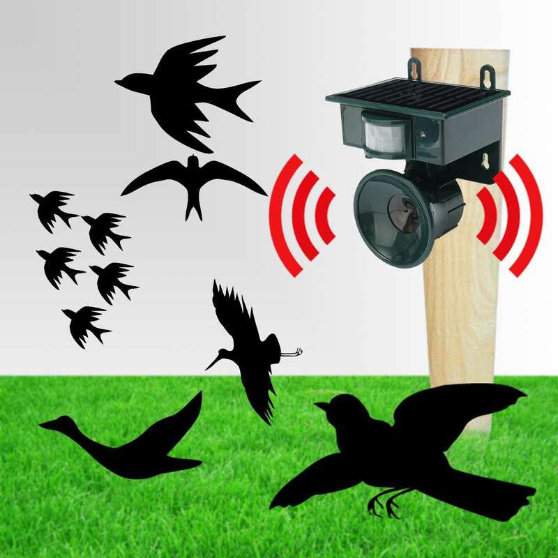 Solar powered ultra-sônico repeller pir sensor de movimento repelente animal pássaro pragas para casa e jardim proteção