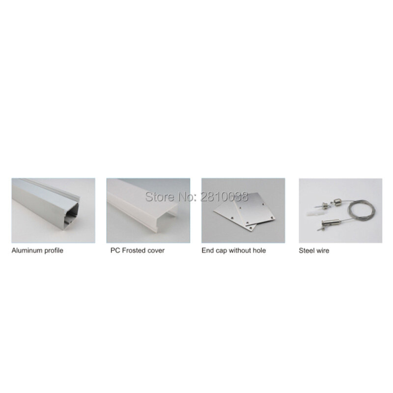 100X 1M Sets/Lot Al6063 T6 aluminium profile for led strips and Deep U recessed aluminium led profile for suspension lighting