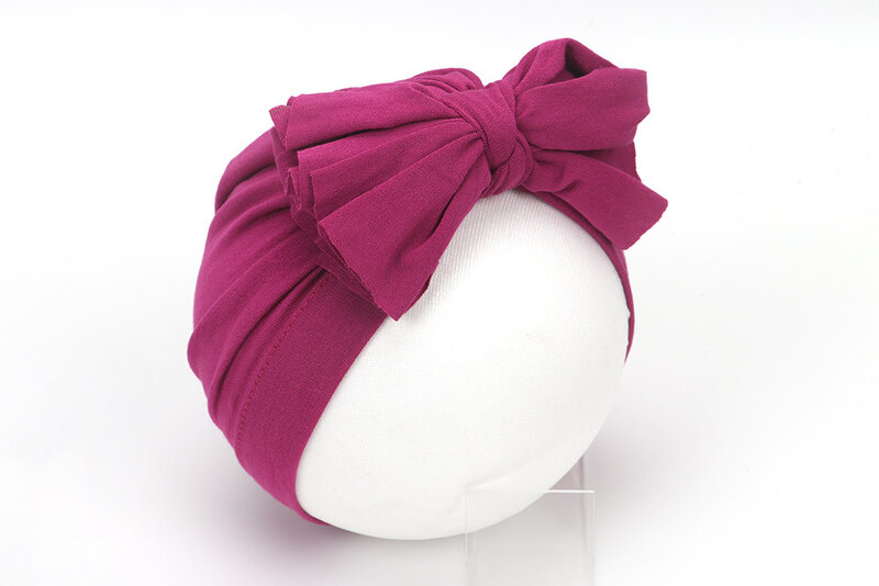 Dziewczynki Messy Knot bow Turban, Top Knot Cotton Turban chusta na głowę, prezent na Baby shower