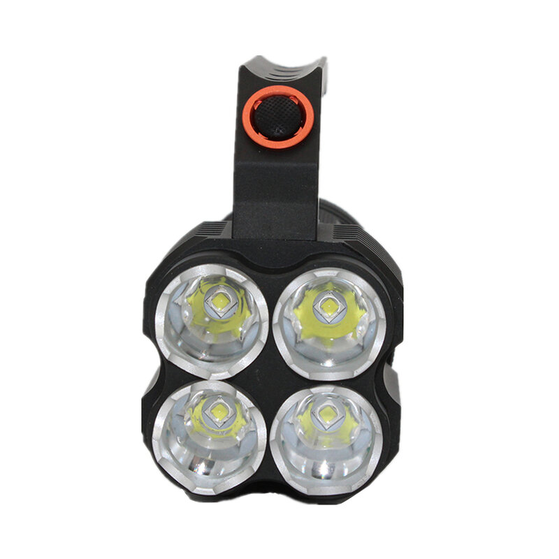 Lanterna portátil de alumínio 4x18650 lm, lanterna led de 4 modos de alta/média/baixa/estroboscópica, bateria de íon-lítio