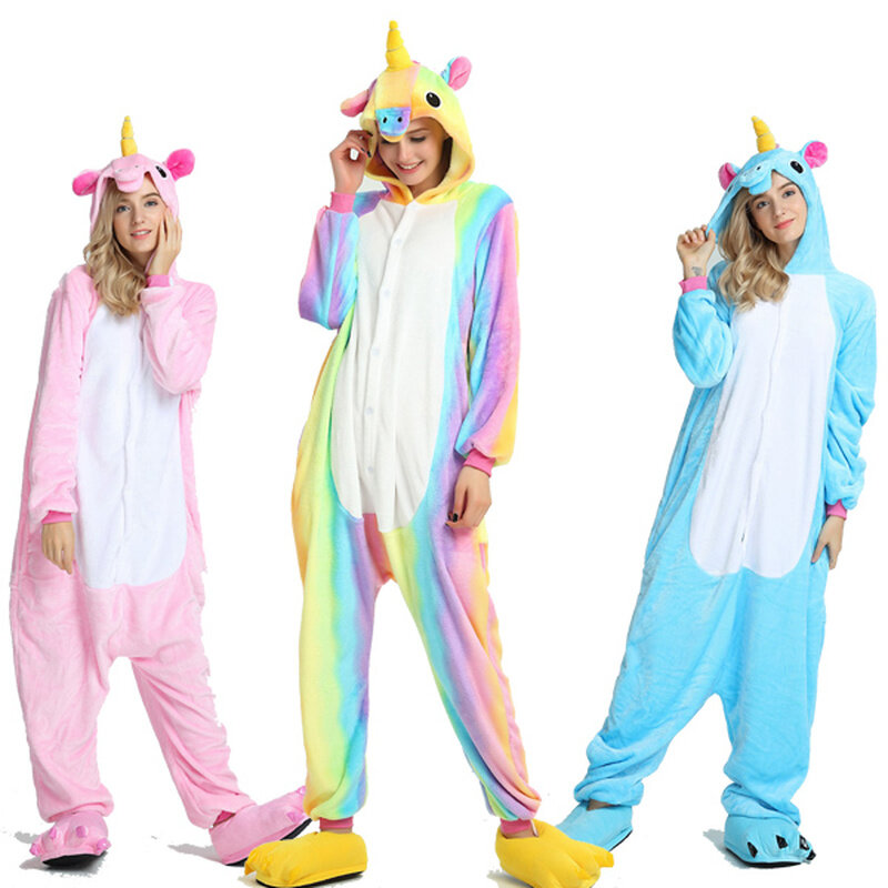 성인 키 구루 미 onesie 남성 여성 유니콘 잠옷 파자마 소프트 팬시 애니메이션 unicornio pijima 전체 동물 nightwear