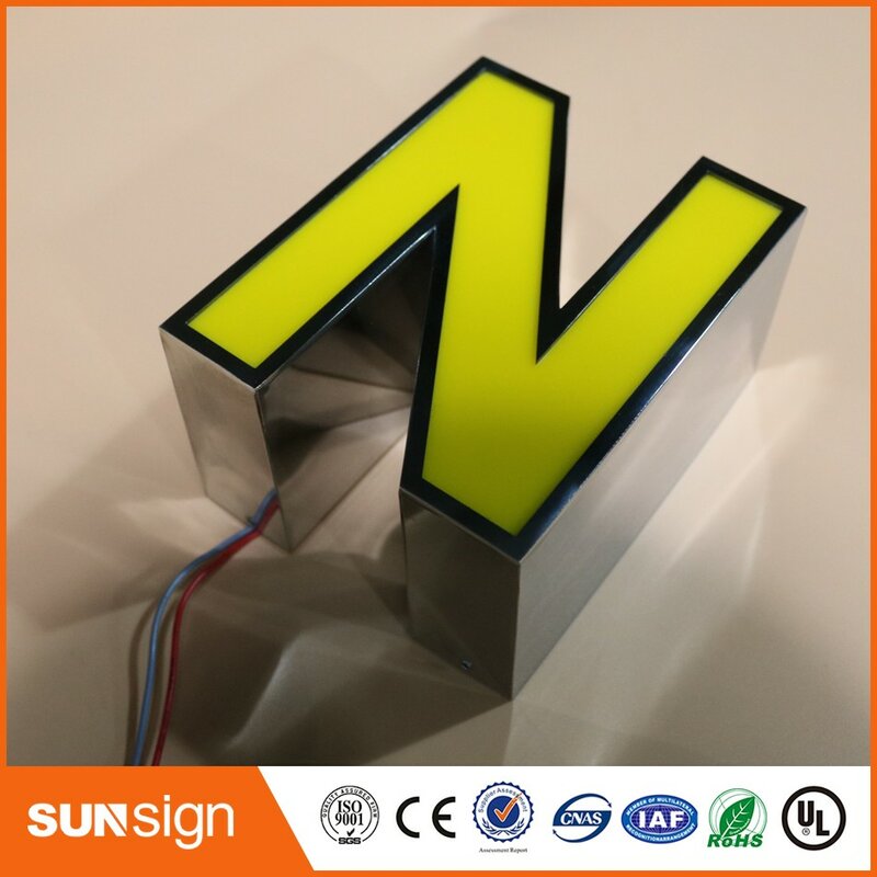 العرف متجر الديكور LED الإضاءة رسائل معدنية للعلامات