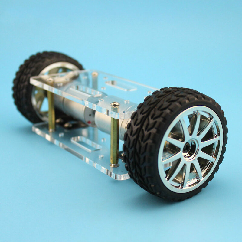 JMT Acrylic Plate Car Chassis Frame Self-balancing Mini Two-drive 2 Wheel 2WD DIY Robot Kit 176*65mm Technology Invention Toy