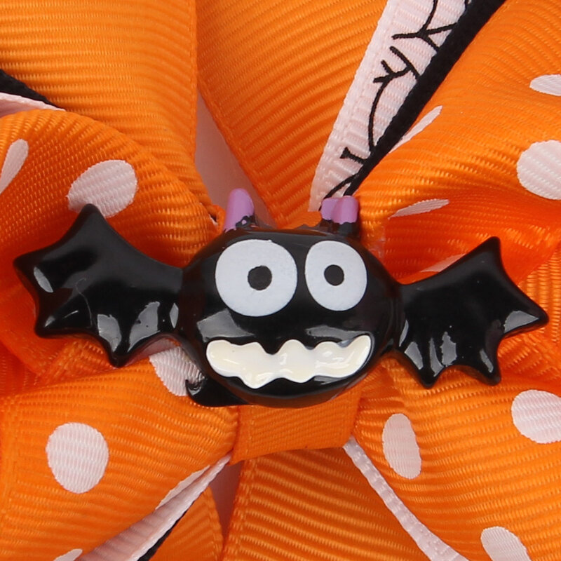 Halloween aranha web dots impresso gorgorão fita engolir camadas de cauda arco com acessórios de caranguejo bonito