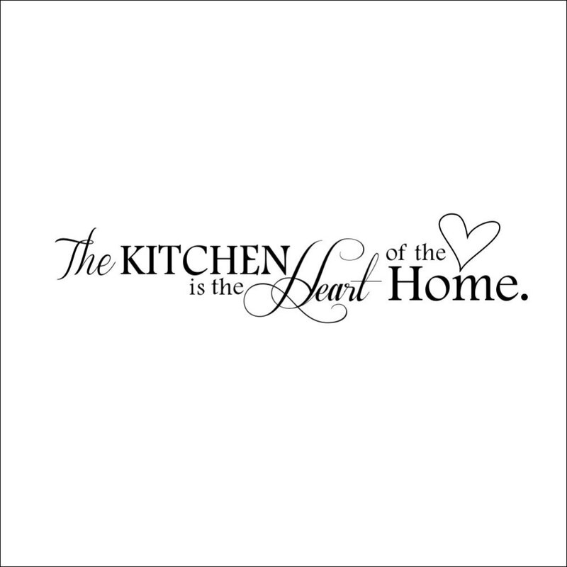Новая кухня сердце дома письмо шаблон настенный Съемная наклейка из ПВХ домашний декор DIY настенная роспись