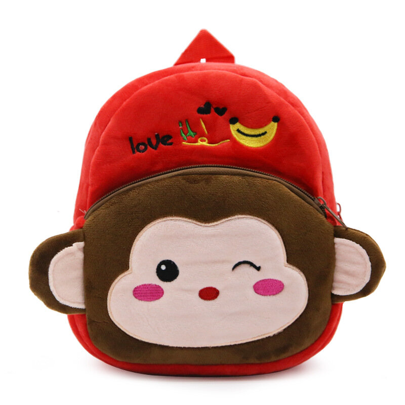 Baby Rucksäcke für Kindergarten Jungen Mädchen Kinder Schule Taschen Cute Cartoon Affe Plüsch Schul Spielzeug