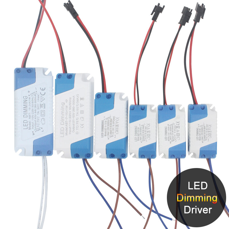 1-3W 4-7W 8-12W 12-18W 18-24W 25-36W Plastic Shell LED lamp driver transformer power supply adapter for led chip bulb spotlight
