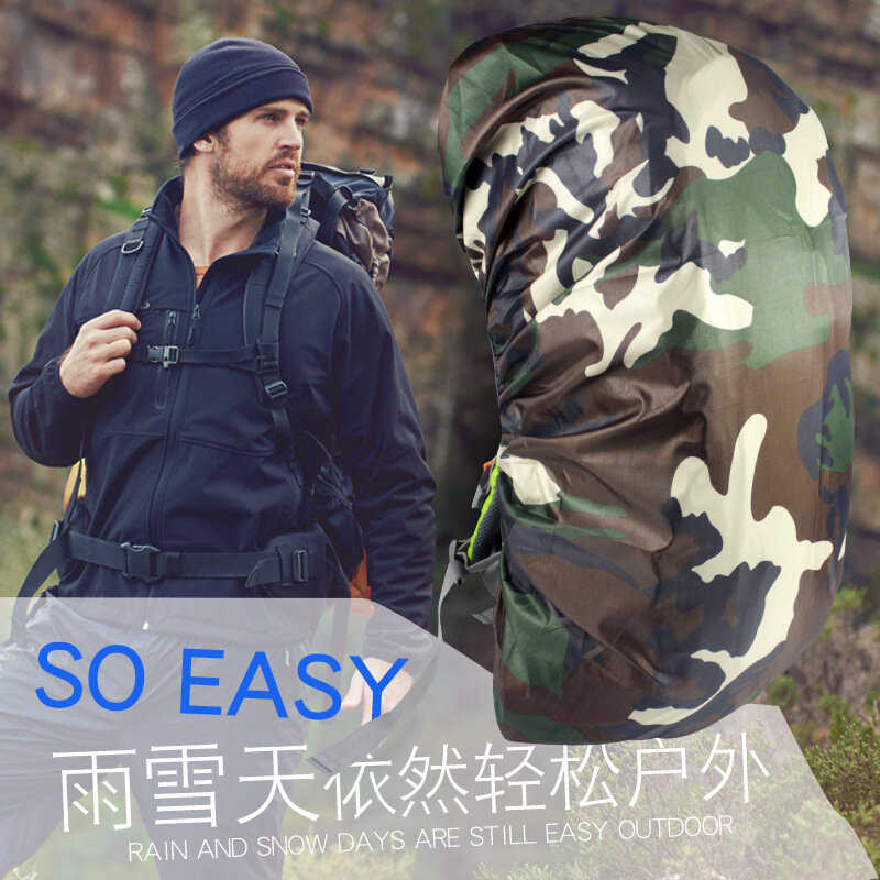 ใหม่ขนาดใหญ่ camouflage สวมกระเป๋าเป้สะพายหลังกันน้ำฝุ่น camping กระเป๋าเป้สะพายหลังป้องกัน 35-80L