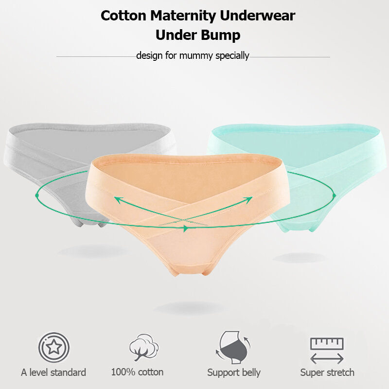 5ชิ้น/ล็อตคลอดบุตรการตั้งครรภ์ชุดชั้นในภายใต้ Bump ที่ดีที่สุดสำหรับชุดกางเกงยีนส์ตั้งครรภ์...