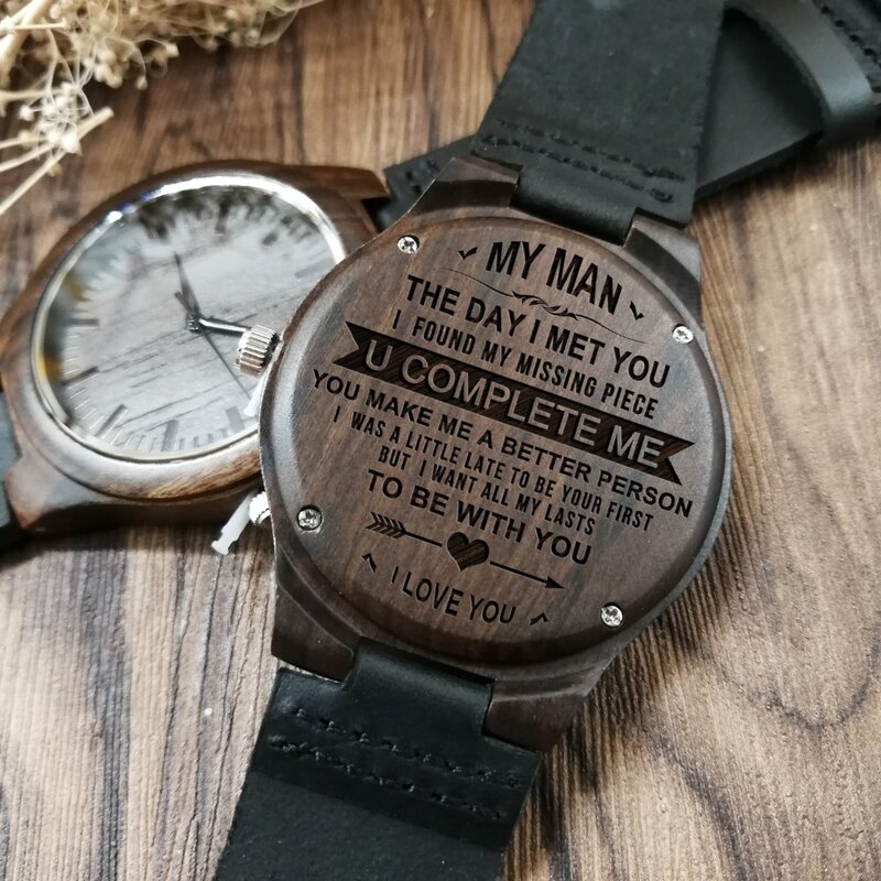 あなたの夫に私の男性のための木製時計,刻印された木製の時計