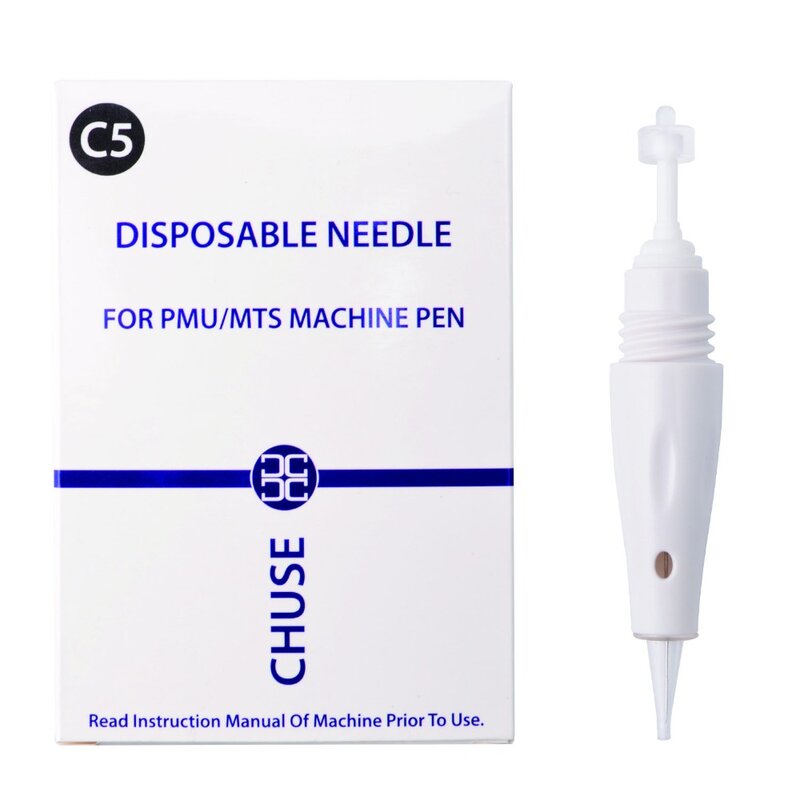 Chuse 1rl pakai disterilkan tattoo machine jarum makeup permanen tips untuk c5 c5t alis lip eyeliner mesin kit