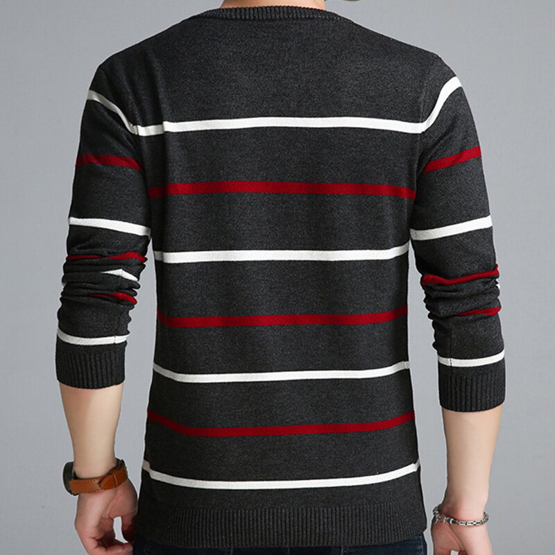 Liseaven Men's Sweaters Striped Pullover Sweater Outwear Knitting Clothes Male Clothing Men Sweater Man Pullovers