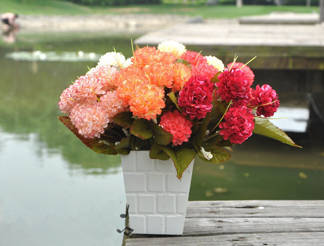 Venta de fábrica] C riqueza Flor de crisantemo simulación de flores artificiales apertura de la Casa de la boda con flores