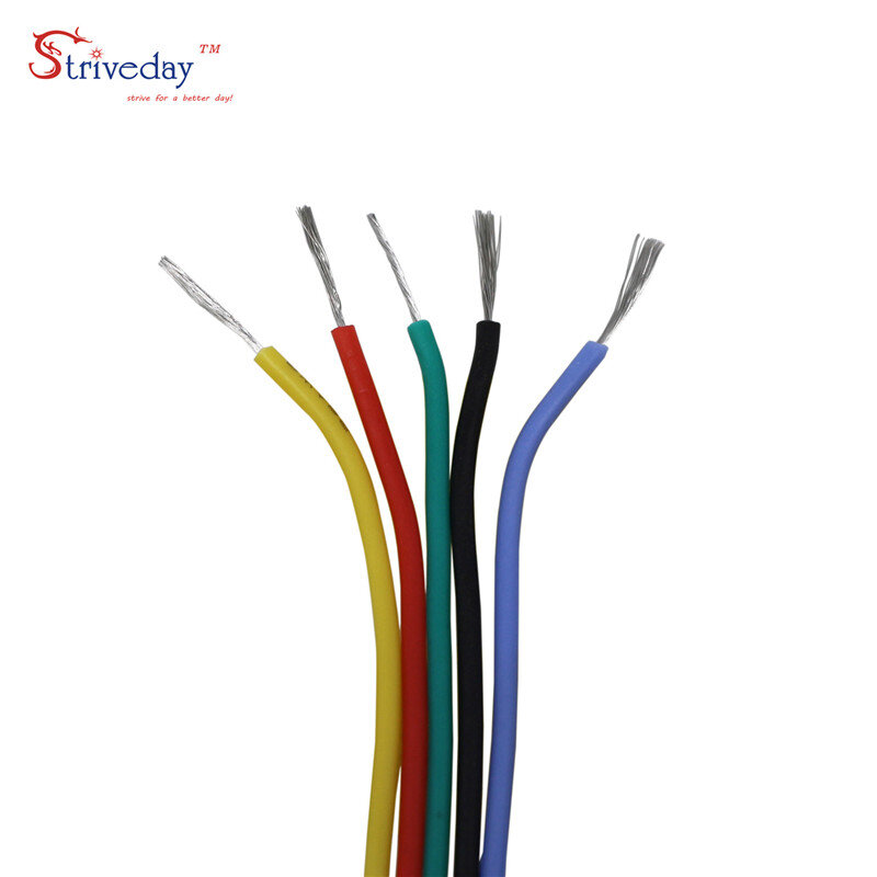 50 m/box (zestaw 5 zestaw kolorów) 30awg spleciony drut elastyczny miękki kabel silikonowy elektryczne miedziane druty w puszce
