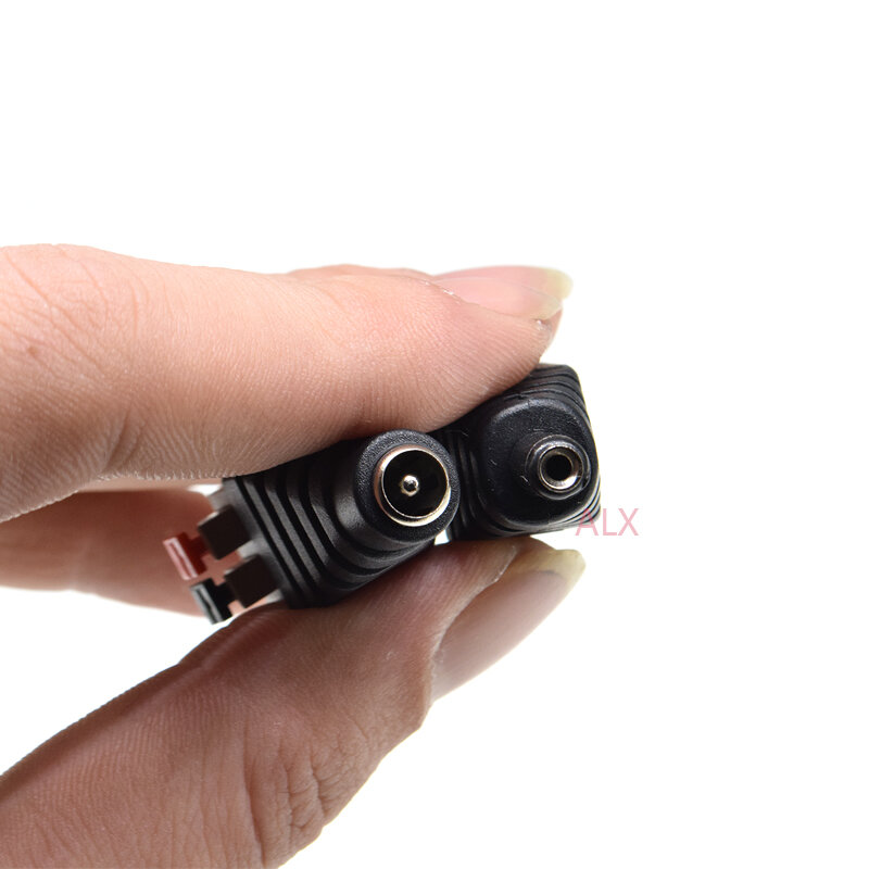 2 pces 12v dc power 5.5*2.1mm macho fêmea conector adaptador 5.5x2.1mm macho tomada fêmea tipo pressionado para tiras led