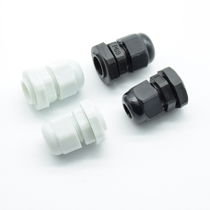 10 pcs IP68PG7 PG9 PG11 PG13.5 PG16 voor 3-6.5mm-14mm Draad Kabel CE Wit Zwart Waterdicht Nylon Plastic Cable Gland Connector