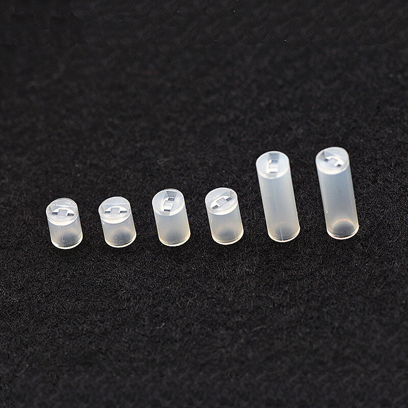 100 sztuk/partia średnica 4mm nylonowa płytka drukowana góra LED Spacer wsparcie kaptur długość 2mm 3mm 4mm 5mm 6mm 8mm 10mm dla 3mm F3 diody LED