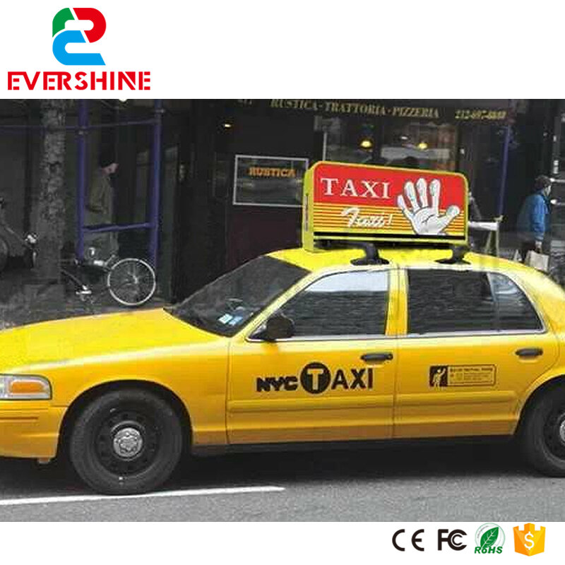 مصباح سيارة أجرة LED متعدد الألوان ، 3G ، P5 ، خارجي ، مزدوج الجانب ، علامة سقف