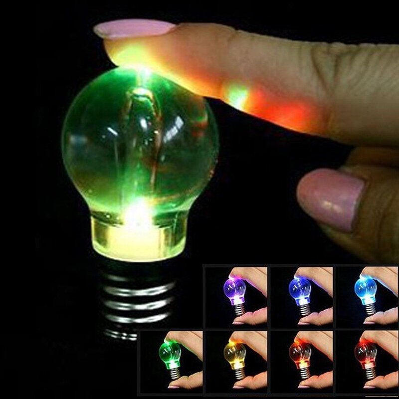 Creative Gift Night Light Lighting Bulb Colorful 7 Color Changing LED Flashlight Keyring Keychain