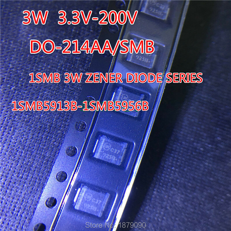 Envío Gratis 1SMB5917 1SMB5918 1SMB5919 1SMB5920 4,7 V 5,1 V 5,6 V 6,2 V 3,0 W diodo Zener DO-214AA SMB