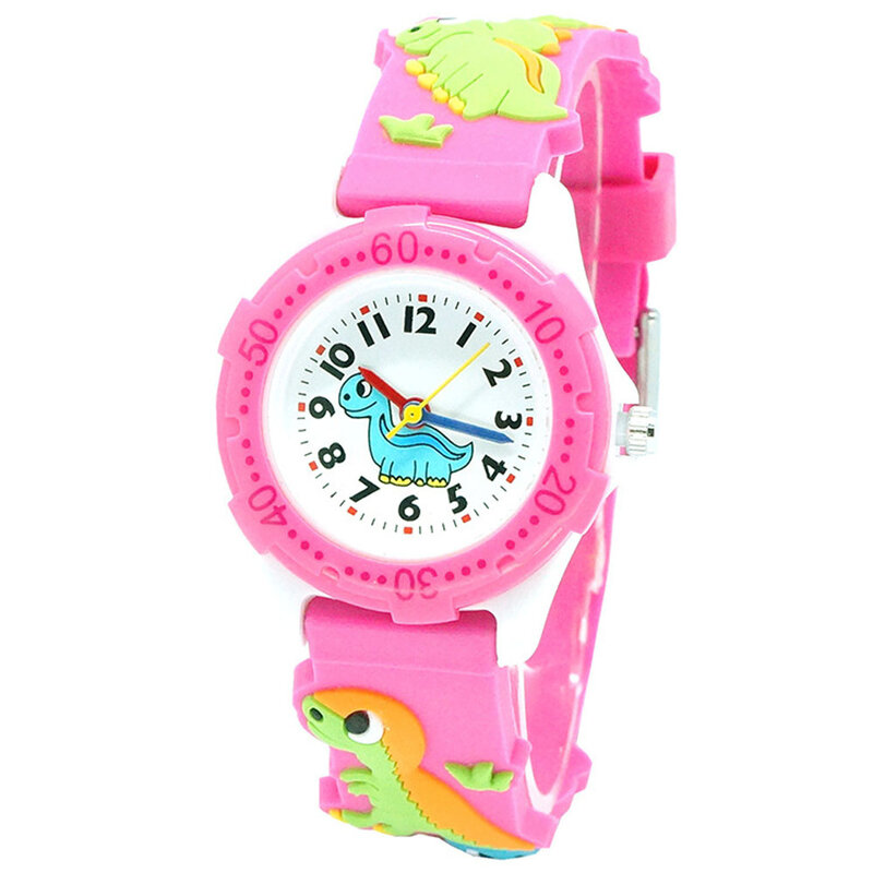 Brand New wysokiej jakości śliczne dinozaur zegarek dla dzieci z postaciami z kreskówek dziewczyny gumowe zegarki dla dzieci chłopców silikonowy zegarek kwarcowy