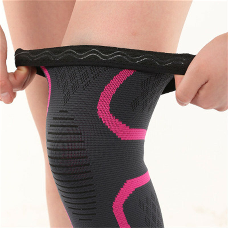 女性男性フィットネスジムランニングサイクリング膝パッド支持ブレース弾性ナイロンスポーツ圧縮膝パッドスリーブバスケットボール