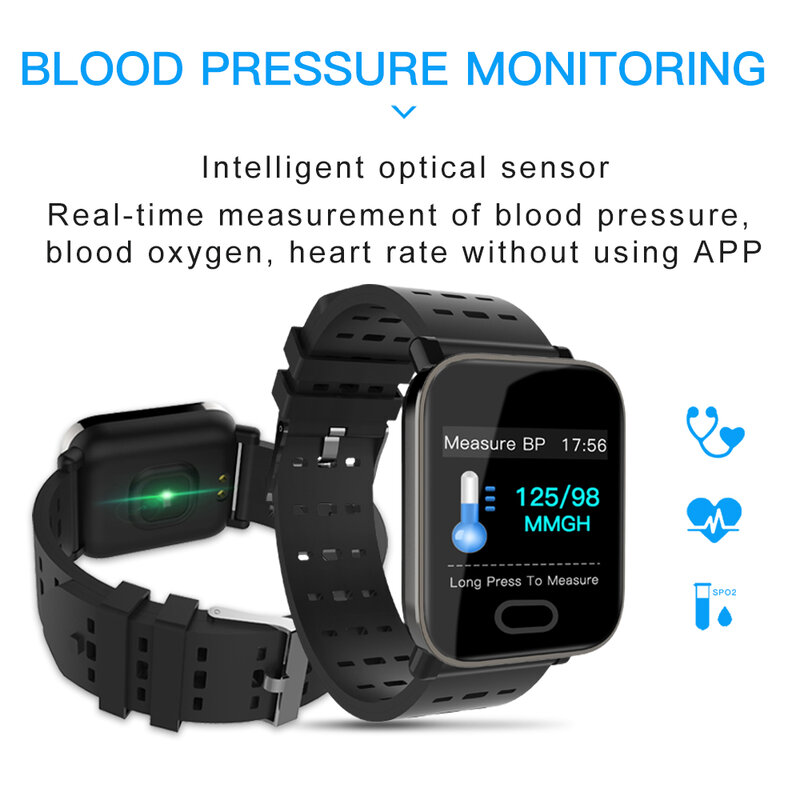 Wearpai A6 sport smart watch for men blood pressure fitness activity heart rate tracker for IOS Android watch waterproof ip67