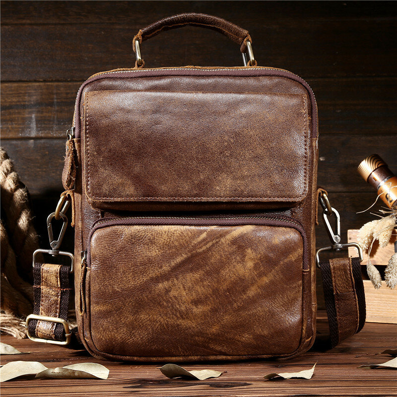 Ruil – sac à bandoulière en cuir véritable pour homme, sacoche rétro de bonne qualité, sac de voyage, à la mode, offre spéciale