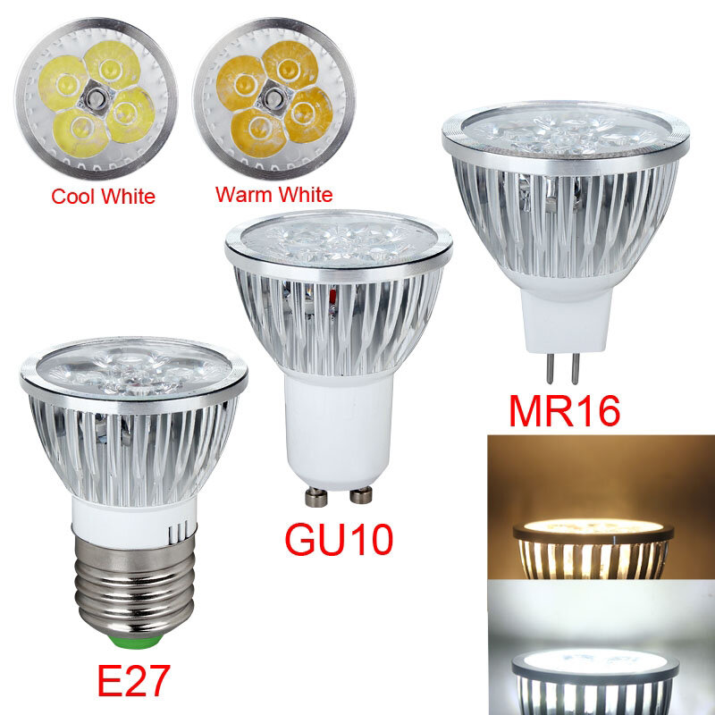 Foco LED de 5W, 9W, 12W, GU10, E27, CA 85-265V, Bombilla MR16, foco de 12V, iluminación empotrada, Blanco cálido
