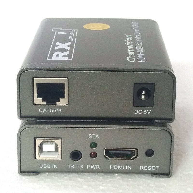 Charmvision IPKVM-120HU 120m 393ft USB HDMI KVM Extender avec 3.5mm IR Télécommande HD 1080P sur TCP IP STP UTPcat CAT6 Câble