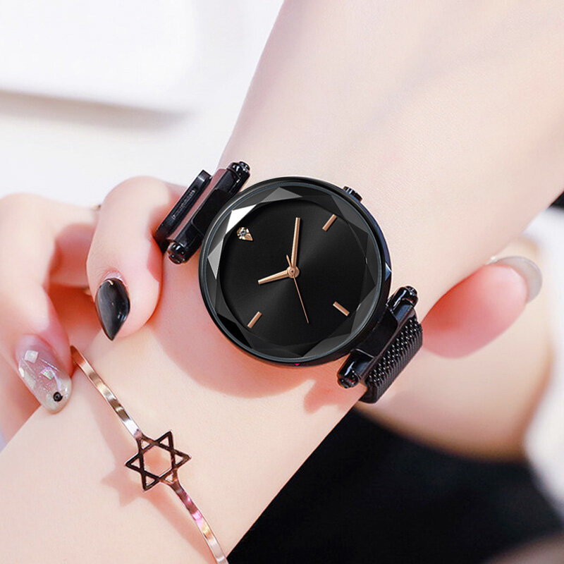 Luxury Band Women Quartz Watches Aurora Magnetic Fashion Diamond Wrist Watches Minimalist Gem Cut Top Sell Relogio Feminino Gift