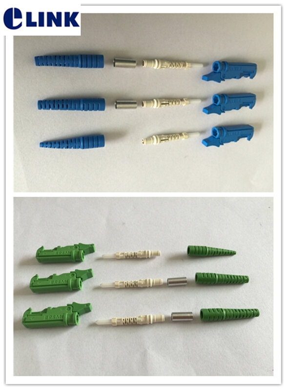 100 stücke E2000 fiber connector kit mit ferrule (1,0mm) UPC APC made in China ftth zubehör mit metall shutter fabrik ELINK