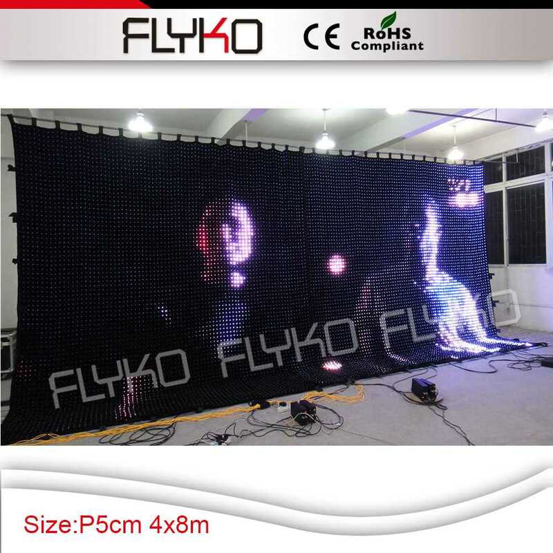 4x8m P5cm flyko professional lighting led video curtain led display led curtain flight case