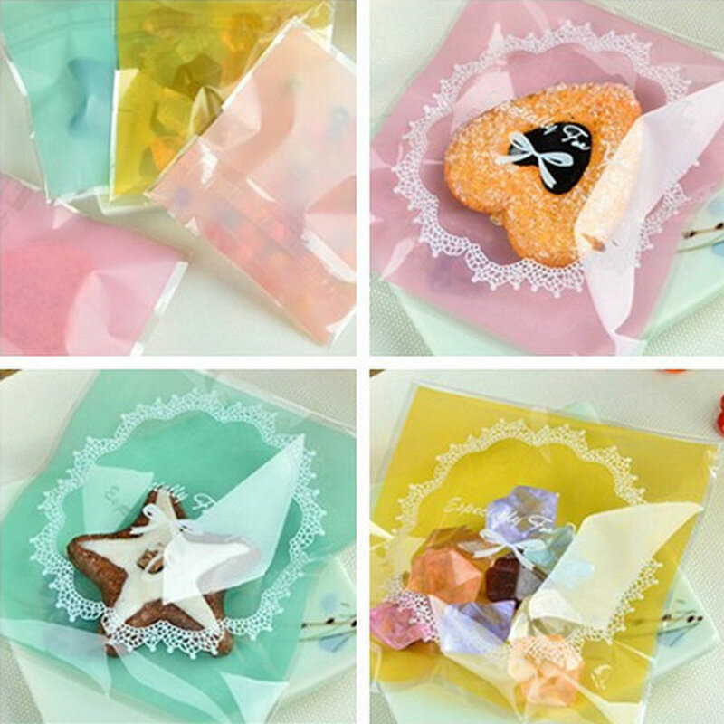 Sale 100pcs Wholesale Lace  Favor Cello Self-Adhesive Small OPP Bakery Handmade Bags Party Gift Bag