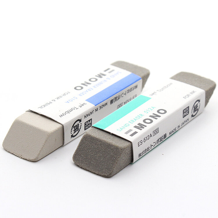 TOMBOW Mono Eraser สำหรับหมึกดินสอทรายขัดยางลบยางคู่หัว Ink Remover อุปกรณ์โรงเรียนยางลบ ES-512A ES-510A