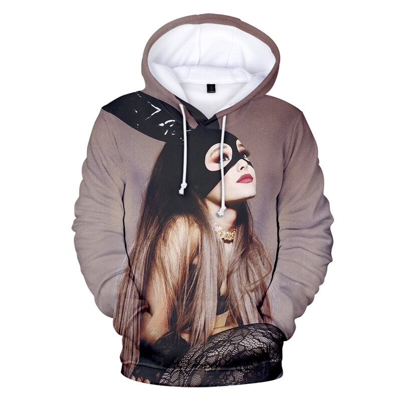 Famous singer Ariana Grande Fashion 3D Hoodies Male/Female Hip Hop Harajuku Spring Fall Winter Hooded Sweatshirt